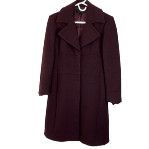 J Crew Burgundy Snap Closure Dress Coat